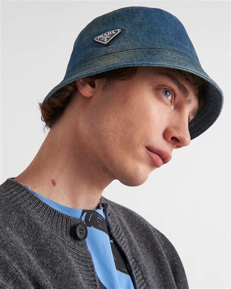 prada bucket hat|prada denim hat.